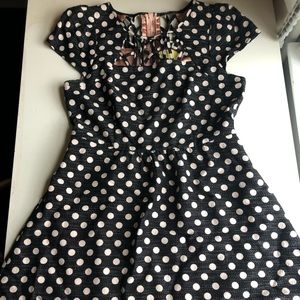 Anthropologie Black & White Polka Dot Nikola Dress